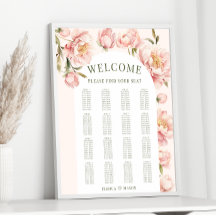 ピンクの牡丹フローラ結婚アーチの座席表