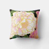 ピンクの牡丹日本のフローラ着物 クッション (裏面)