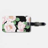 ピンクの牡丹日本のフローラ着物 ラゲッジタグ (裏面横)