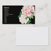 ピンクの牡丹日本のフローラ着物 名刺 (正面/裏面)