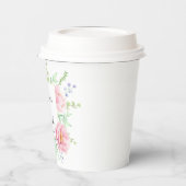 ピンクの牡丹水彩結婚式 紙コップ (左)