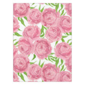 ピンクの牡丹水色 テーブルクロス (正面)