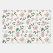 ピンクの牡丹結婚のギフトラップ ラッピングペーパーシート (正面2)