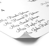 ピンクの牡丹結婚の座席表17表 ポスター (角)