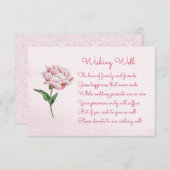 ピンクの牡丹結婚の花の願い井戸のカード エンクロージャーカード (正面/裏面)