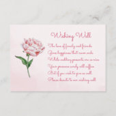 ピンクの牡丹結婚の花の願い井戸のカード エンクロージャーカード (正面)