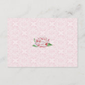 ピンクの牡丹結婚の花の願い井戸のカード エンクロージャーカード (裏面)