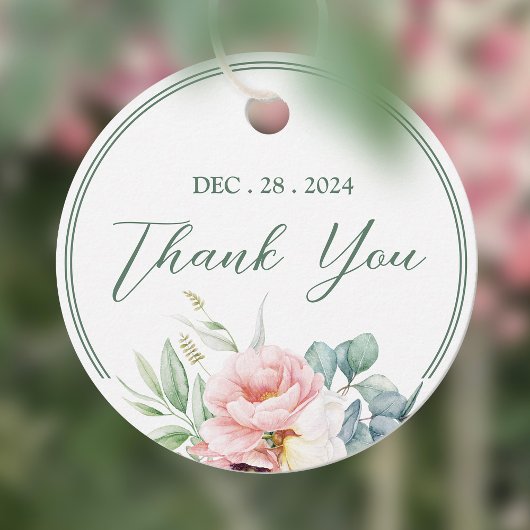 ピンクの牡丹結婚の花 フェイバータグ