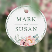 ピンクの牡丹結婚の花 フェイバータグ