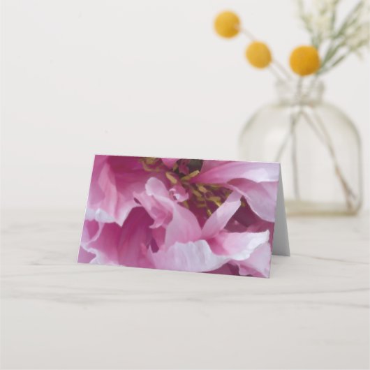 ピンクの牡丹結婚の花 プレイスカード (裏面)