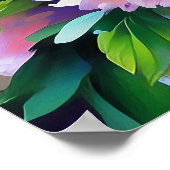 ピンクの牡丹絵画の牡丹の花の壁アート ポスター (角)