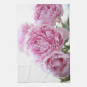 ピンクの牡丹 キッチンタオル (縦)