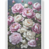 ピンクの牡丹 シール (正面)