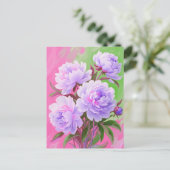 ピンクの牡丹 ポストカード (スタンド正面)