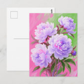 ピンクの牡丹 ポストカード (正面/裏面)