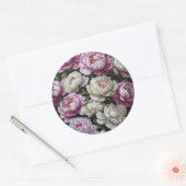 ピンクの牡丹 ラウンドシール (封筒)