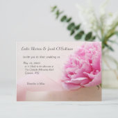 ピンクの牡丹(リボン付) 招待状 (スタンド正面)