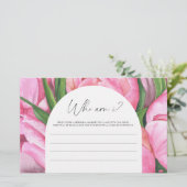ピンクの牡丹 – 私はブライダルシャワーゲーム 便箋 (スタンド正面)