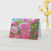 ピンクの牡丹 – 色鉛筆カード カード (黄色い花)