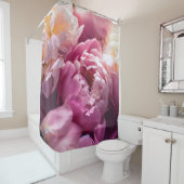 ピンクの牡丹:豪華なフローラアート。 シャワーカーテン (インサイチュ)
