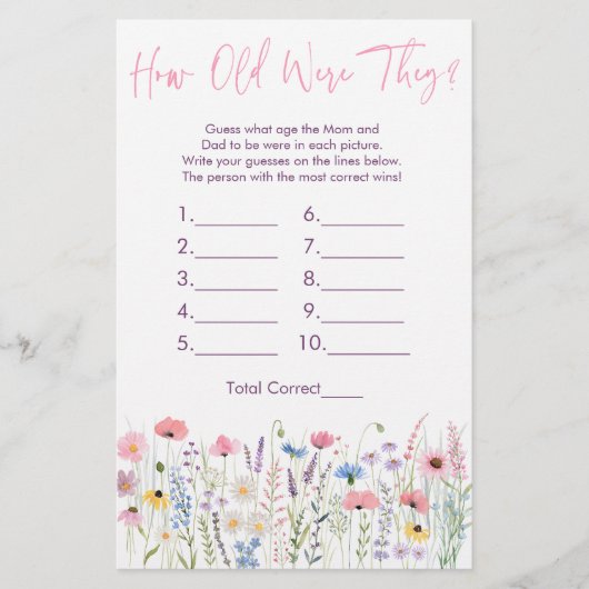 ピンクの牧草地の野の花々は彼らが試合をした年 (正面)