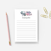 ピンクの牧草地|フローラの並パーソナライズされたび ポストイット