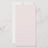 ピンクの物干し写真ベビー誕生発表 サンキューカード (裏面)