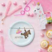 ピンクの物干し用ベビーシャワー ペーパープレート (パーティー)