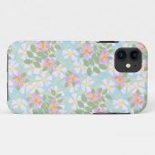 ピンクの犬のバラオンスカイブルー Case-Mate iPhoneケース (裏面(横))