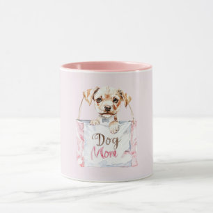 ピンクの犬のママバッグ マグカップ