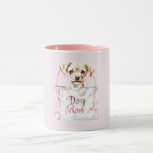 ピンクの犬のママバッグ マグカップ (中央)