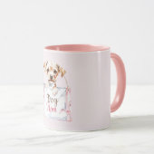 ピンクの犬のママバッグ マグカップ (正面右)