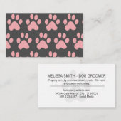 ピンクの犬の手のパターン 名刺 (正面/裏面)