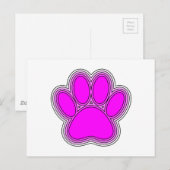 ピンクの犬の足あとイラスト ポストカード (正面/裏面)
