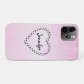 ピンクの犬の足跡ハート型のプリント オーダーメイド携帯ケース Case-Mate iPhoneケース (裏面(横))