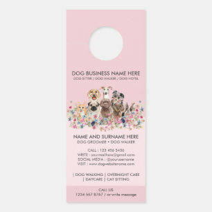 ピンクの犬 ドアノブサイン
