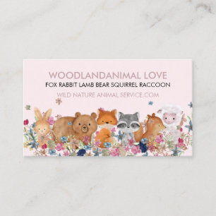 ピンクの狐 ウサギ ヒツジ クマ リス 獣医 名刺