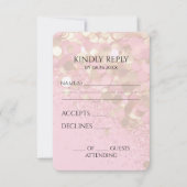 ピンクの独自の金ゴールドグリッターを作成 出欠カード (正面)