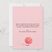 ピンクの猫が大好きな人のためのクリスマスのフラット シーズンカード (裏面)