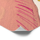 ピンクの猫と枝の最高の猫のパパ ポスター (角)