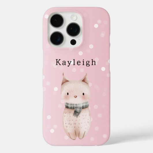 ピンクの猫のコンフェティドット Case-Mate iPhoneケース (裏面)