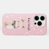 ピンクの猫のコンフェティドット Case-Mate iPhoneケース (裏面 (横))