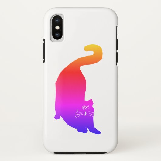 ピンクの猫のシルエット Case-Mate iPhoneケース (裏面)