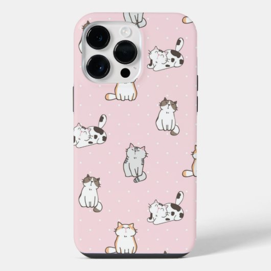 ピンクの猫のスマホケース iPhoneケース (裏面)