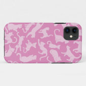 ピンクの猫のパターン Case-Mate iPhoneケース (裏面(横))