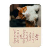ピンクの猫のペット写真と名前入りお悔やみカード マグネット (縦)