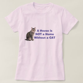 ピンクの猫のホームのオリジナルTシャツ Tシャツ