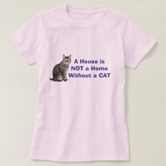 ピンクの猫のホームのオリジナルTシャツ Tシャツ (デザイン正面)