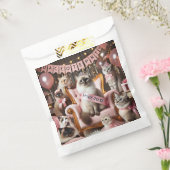 ピンクの猫の花嫁パーティー フェイバーバッグ (封をした状態)