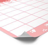 ピンクの猫をテーマにした空白の月間カレンダー ポスター (角)